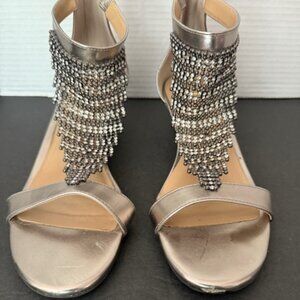 Thalia Sodi Tibby Mini Wedge Sandals | Goldtone| Size 8 | Women